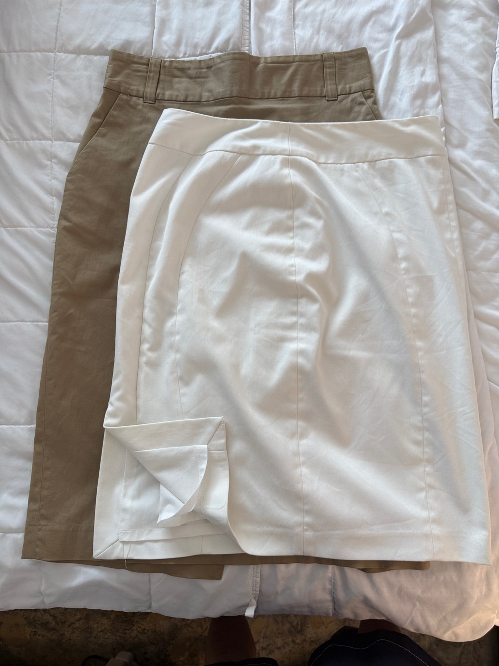 Banana Republic and the LimitedPencil Skirts — White and Khaki